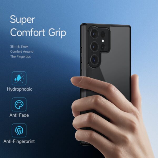 Premium Silicon Soft Framed Case with Clear Back Cover For Samsung S24 Ultra 5G - Image 3