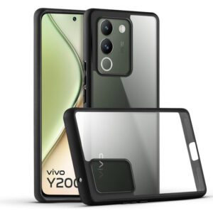 Premium Silicon Soft Framed Case with Clear Back Cover For Vivo Y200 5G