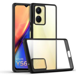 Premium Silicon Soft Framed Case with Clear Back Cover For Vivo Y56 5G
