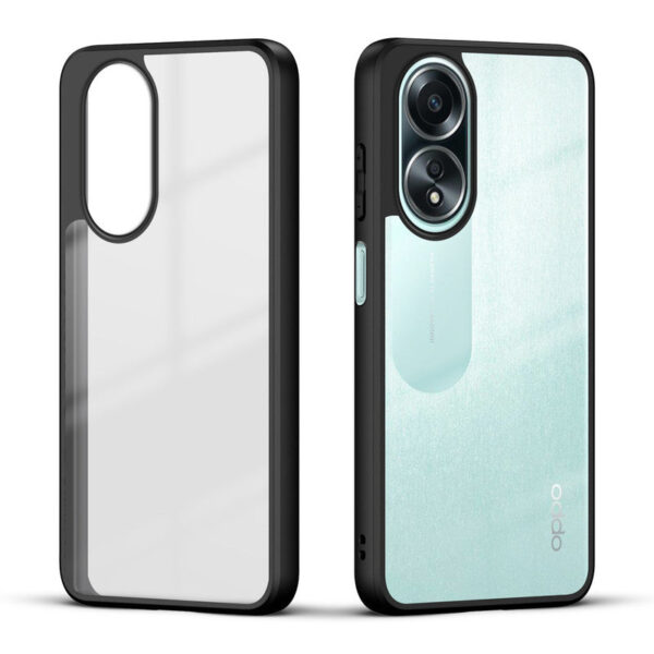 Premium Silicon Soft Framed Case with Clear Back Cover for Oppo A58 4G - Image 2
