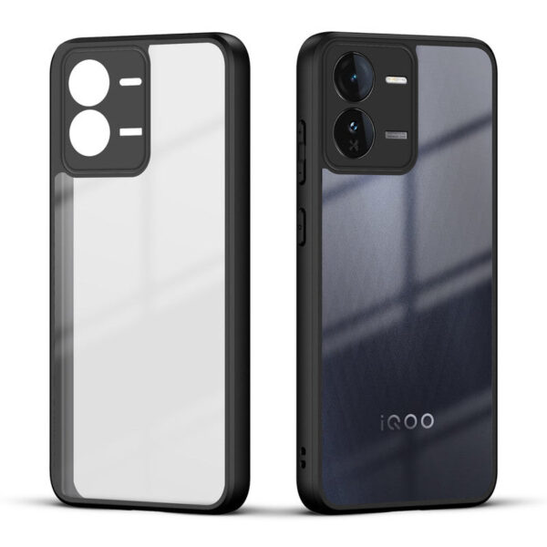 Premium Silicon Soft Framed Case with Clear Back Cover for iQOO Z9 5G - Image 2