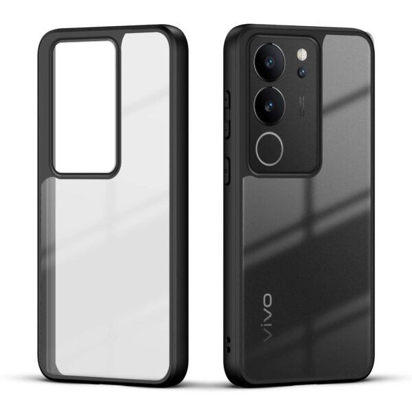 Premium Silicon Soft Framed Case with Clear Back Cover For Vivo V29 Pro 5G - Image 2
