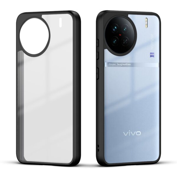 Premium Silicon Soft Framed Case with Clear Back Cover For Vivo X90 5G - Image 2