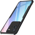 EXCICORE Shock Proof Clear Protective Back Case for iQOO Neo 6 5G - AirEDGE Technology | 360 Degree Camera Protection | Transparent Hybrid Back Case Mobile Cover - Black