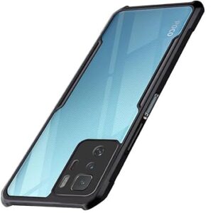 EXCICORE Shock Proof Clear Protective Back Case for Poco X3 GT - AirEDGE Technology | 360 Degree Camera Protection | Transparent Hybrid Back Case Mobile Cover for XIAOMI MI Poco X3 GT - Black