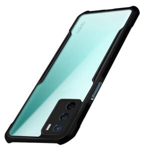 EXCICORE Shock Proof Clear Protective Back Case for Oppo A16 - AirEDGE Technology | 360 Degree Camera Protection | Transparent Hybrid Back Case Mobile Cover - Black