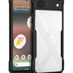 EXCICORE Poly Carbonate + TPU Shock Proof Clear Protective Back Case For Google Pixel 6A - Airedge Technology | 360 Degree Camera Protection | Transparent Hybrid Back Case Mobile Cover - Black