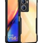 EXCICORE Shock Proof Clear Protective Back Case for Vivo Y56 5G | Vivo Y16 | Vivo T2X - AirEDGE Technology | 360 Degree Camera Protection | Transparent Hybrid Back Case Mobile Cover - Black
