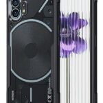 EXCICORE TPU+PC Shock Proof Clear Protective Back Cover Case For Nothing Phone 1 5G - Airedge Technology | 360 Degree Camera Protection | Transparent Hybrid Back Case Mobile Cover - Black
