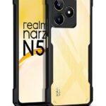 EXCICORE Shock Proof Clear Protective Back Case for Realme Narzo N53 - AirEDGE Technology | 360 Degree Camera Protection | Transparent Hybrid Back Case Mobile Cover - Black