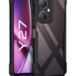 EXCICORE Shock Proof Clear Protective Back Case for Vivo Y27 4G - AirEDGE Technology | 360 Degree Camera Protection | Transparent Hybrid Back Case Mobile Cover - Black