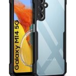 EXCICORE Shock Proof Clear Back Case Mobile Cover for Samsung Galaxy M14 5G (Hard | Hybrid PC + TPU | Full Armour Device & Camera Protection | Black)