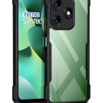 EXCICORE Shock Proof Clear Protective Back Case for Tecno Spark 10C - AirEDGE Technology | 360 Degree Camera Protection | Transparent Hybrid Back Case Mobile Cover - Black