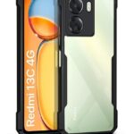 EXCICORE Shock Proof Clear Protective Back Case for Redmi 13C 4G | Poco C65 - AirEDGE Technology | 360 Degree Camera Protection | Transparent Hybrid Back Case Mobile Cover - Black