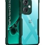 EXCICORE Thermoplastic Polyurethane Shock Proof Clear Protective Back Case For 1+ Oneplus Nord Ce 3 5G-Airedge Technology|360° Camera Protection|Transparent Hybrid Back Case Backcase For Mobile Cover-Green