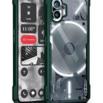 EXCICORE Shock Proof Clear Protective Back Case for Nothing Phone 2 - AirEDGE Technology | 360 Degree Camera Protection | Transparent Hybrid Back Case Mobile Cover - Green