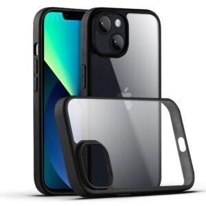 Premium Silicon Soft Framed Case with Clear Back Cover For Apple iPhone 13