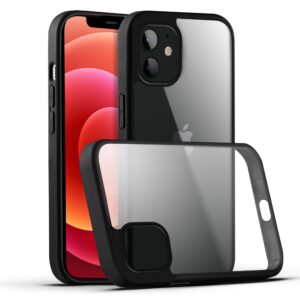 Premium Silicon Soft Framed Case with Clear Back Cover For Apple iPhone 12