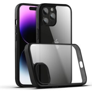 Premium Silicon Soft Framed Case with Clear Back Cover For Apple iPhone 14 Pro Max