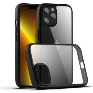 Premium Silicon Soft Framed Case with Clear Back Cover For Apple iPhone 13 Pro Max
