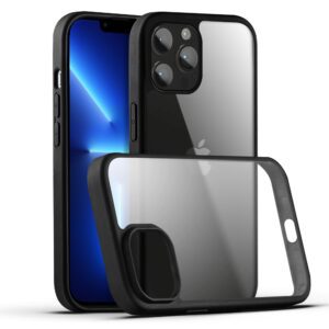 Premium Silicon Soft Framed Case with Clear Back Cover For Apple iPhone 13 Pro