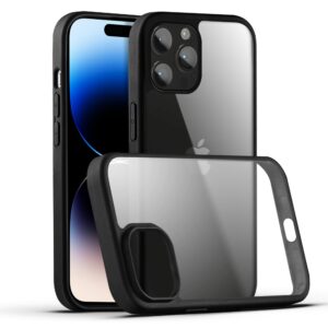 Premium Silicon Soft Framed Case with Clear Back Cover For Apple iPhone 14 Pro