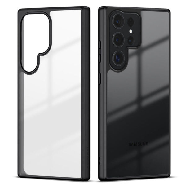 Premium Silicon Soft Framed Case with Clear Back Cover For Samsung S24 Ultra 5G - Image 2