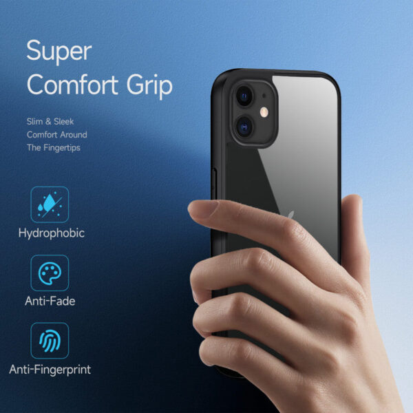 Premium Silicon Soft Framed Case with Clear Back Cover For Apple iPhone 12 - Image 4