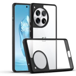 Premium Silicon Soft Framed Case with Clear Back Cover For OnePlus 12 5G