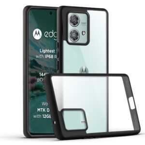 Premium Silicon Soft Framed Case with Clear Back Cover For Motorola Moto Edge 40 Neo 5G