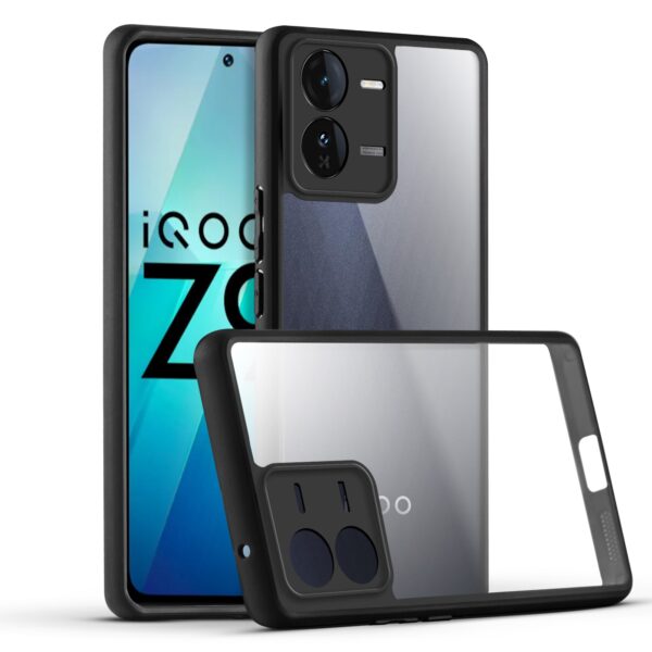 Premium Silicon Soft Framed Case with Clear Back Cover for iQOO Z9 5G - Image 1