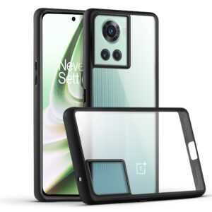 Premium Silicon Soft Framed Case with Clear Back Cover For OnePlus 10R 5G