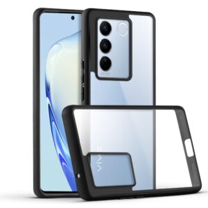 Premium Silicon Soft Framed Case with Clear Back Cover For Vivo V27 Pro 5G