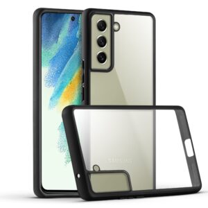 Premium Silicon Soft Framed Case with Clear Back Cover For Samsung S21 FE 5G