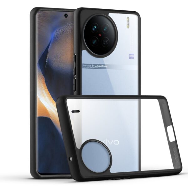 Premium Silicon Soft Framed Case with Clear Back Cover For Vivo X90 5G - Image 1