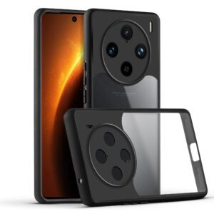 Premium Silicon Soft Framed Case with Clear Back Cover For Vivo X100 Pro 5G