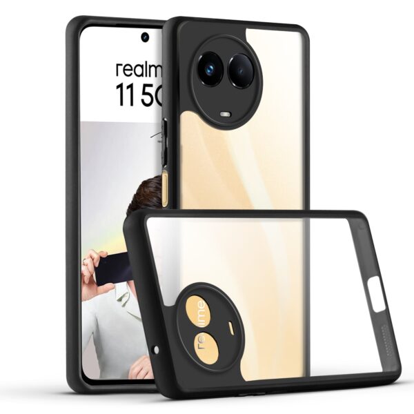 Premium Silicon Soft Framed Case with Clear Back Cover for Realme 11 5G - Image 1