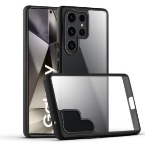 Premium Silicon Soft Framed Case with Clear Back Cover For Samsung S24 Ultra 5G