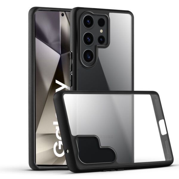 Premium Silicon Soft Framed Case with Clear Back Cover For Samsung S24 Ultra 5G - Image 1