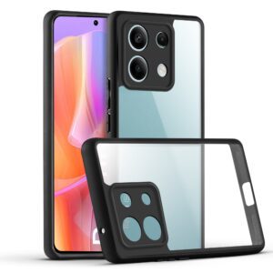 Premium Silicon Soft Framed Case with Clear Back Cover for Redmi Note 13 Pro 5G
