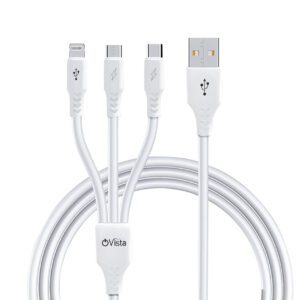 Ovista Tangle-free, Sturdy Micro USB Cable with 4.5A Fast Charging & 480mbps Data Transmission, 10000+ Bends Lifespan & Extended 1.5m Length (OVDM009)