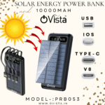 Ovista 10000mAh Power Bank - Portable Mobile Charger with Digital Display and attachable 4 Wire (PRB053) - Image 2