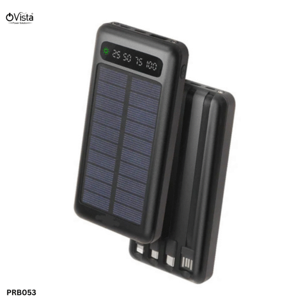 Ovista 10000mAh Power Bank - Portable Mobile Charger with Digital Display and attachable 4 Wire (PRB053) - Image 1