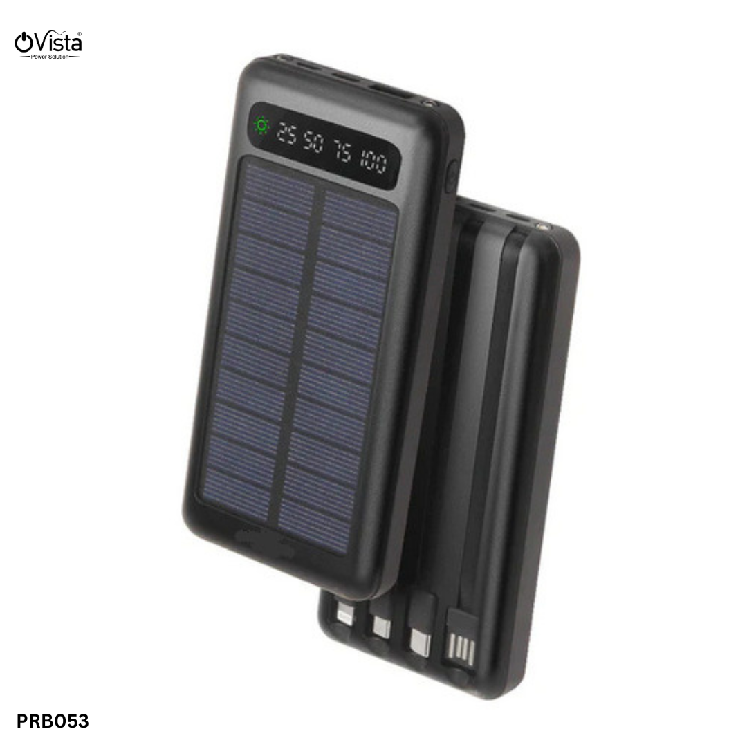 Ovista 10000mAh Power Bank - Portable Mobile Charger with Digital Display and attachable 4 Wire (PRB053)